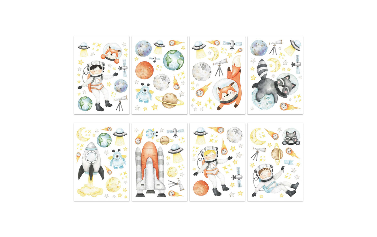 Papierdrachen Astronauten - Set 4 22 x 30 cm