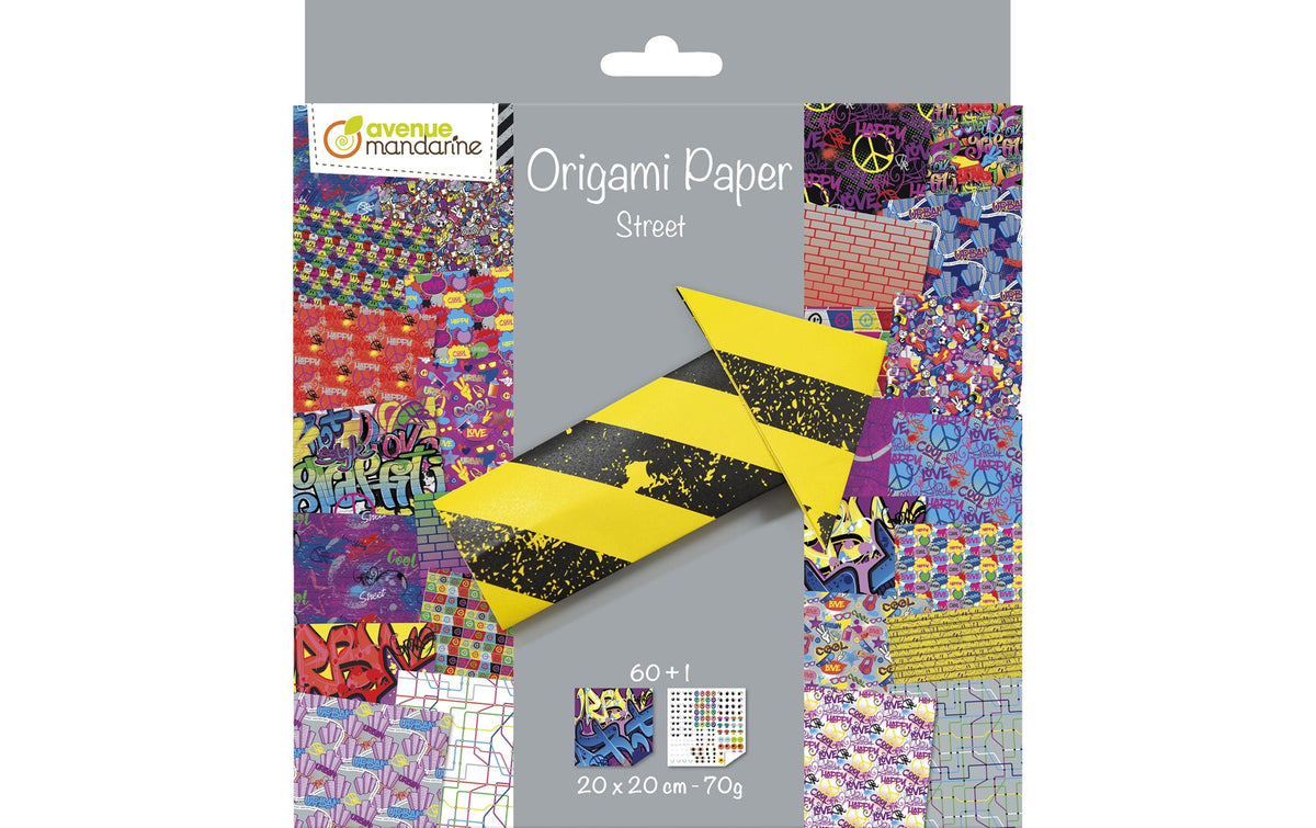 Avenue Mandarine Origami Paper StreetArt 20x20cm, 60 Blatt 70g