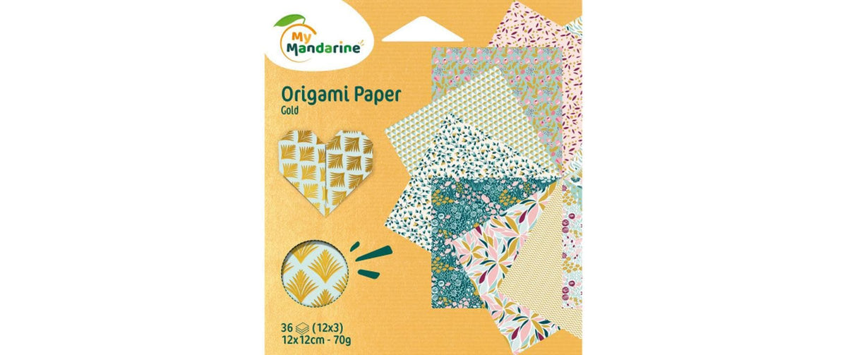 Avenue Mandarine Origamipapier Gold 12x12cm, 36 Blatt 70g