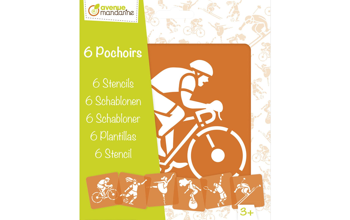 Avenue Mandarine Schablonen Set Sport 15.2 x 17.5 cm, 6 Schablonen