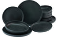 CreaTable Uno Black Tellerset 12-tlg. Steinzeug