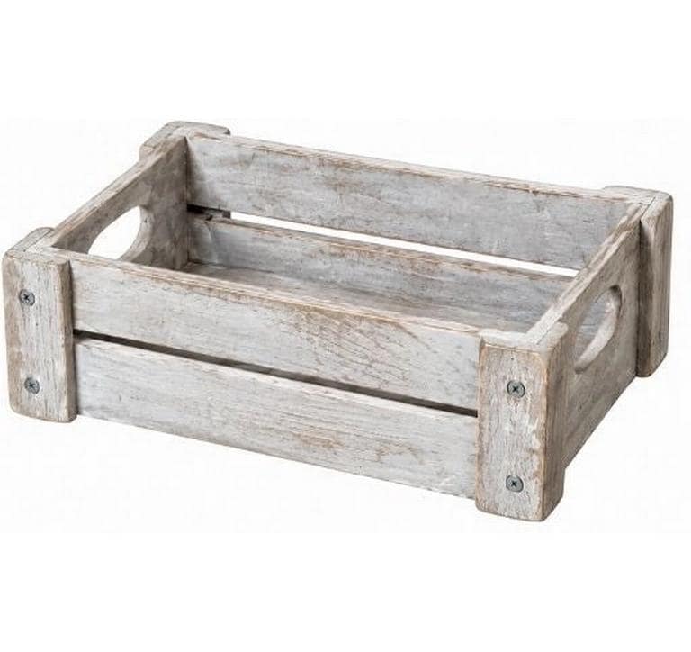 Schneider Holzkiste Grau gekalkt Holz, 21x13x8 cm (LxBxH)