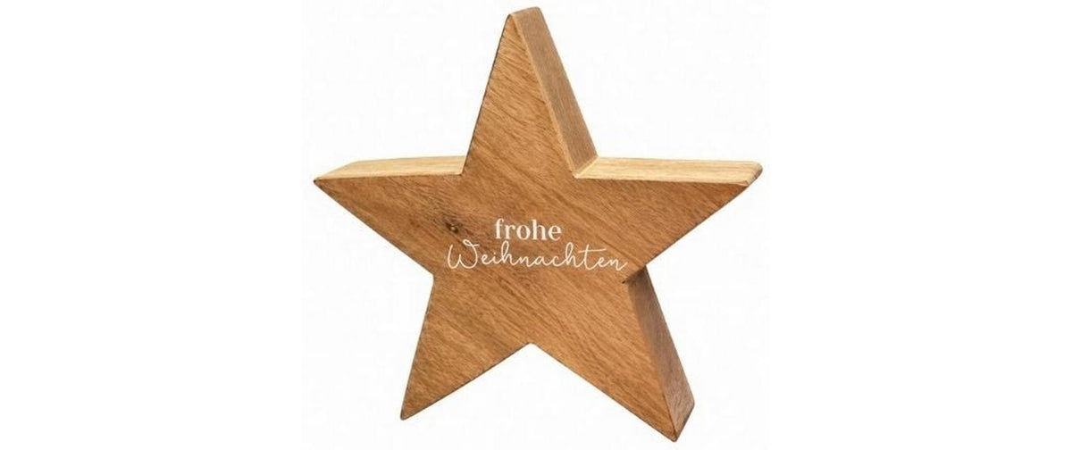 Schneider Stern frohe Weihnachten Holz,  20 cm