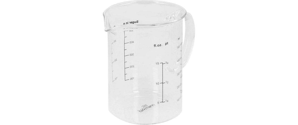 RBV Birkmann Baker's Best, Messbecher 500ml Glas Ø 10 cm, Höhe 12,5 cm, mit Griff