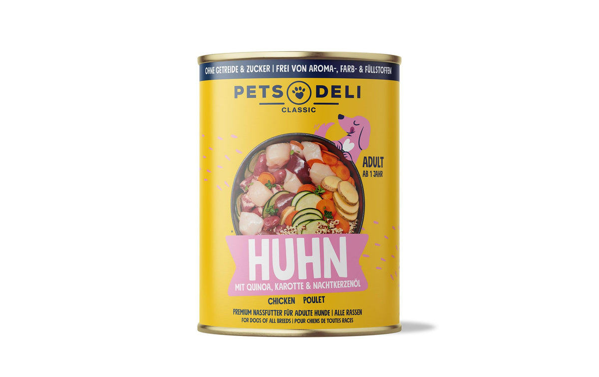 Pets Deli Dog NF Dose Classic Huhn Karotte, Quinoa, Zucchini, Nachtk. öl 400g