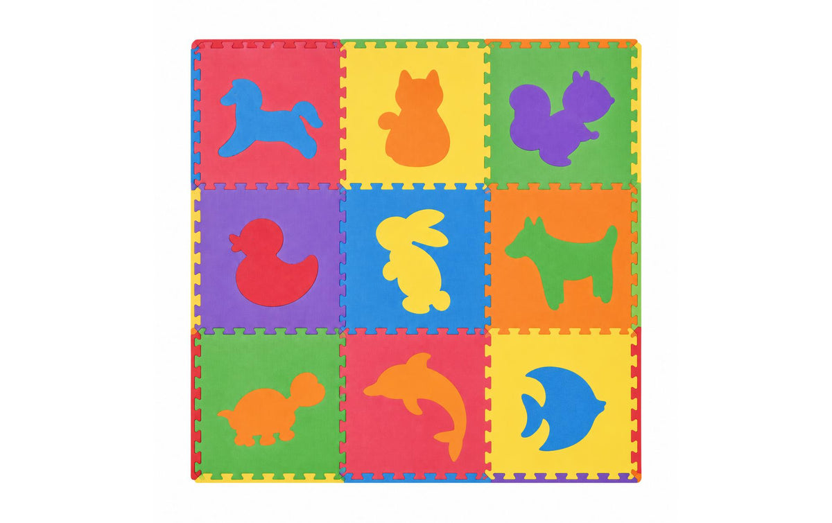 Tadu Puzzlematte 184.5x184.5x1.2 cm Tiere farbig, EVA