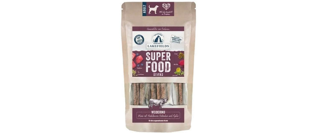 Lakefields Dog Snack Premium Stick Superfood Weiderind 130g