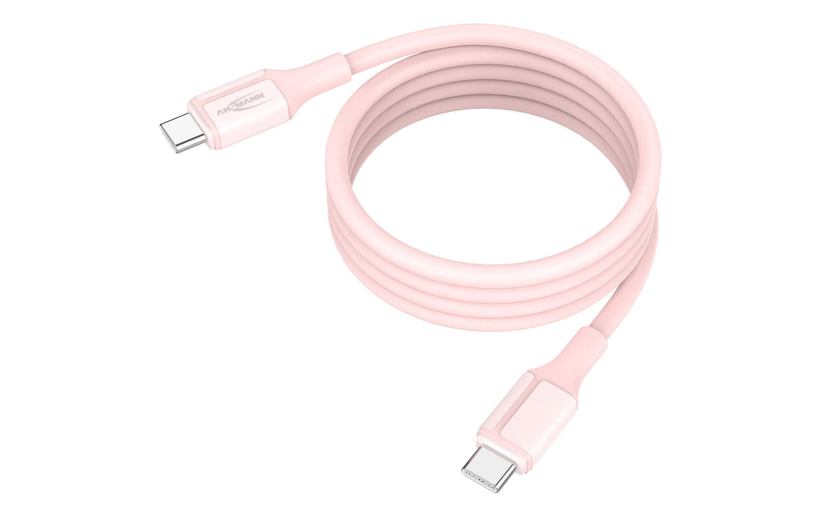 Ansmann USB-C Kabel magnetisch, auf USB-C, Länge: 120cm, rose