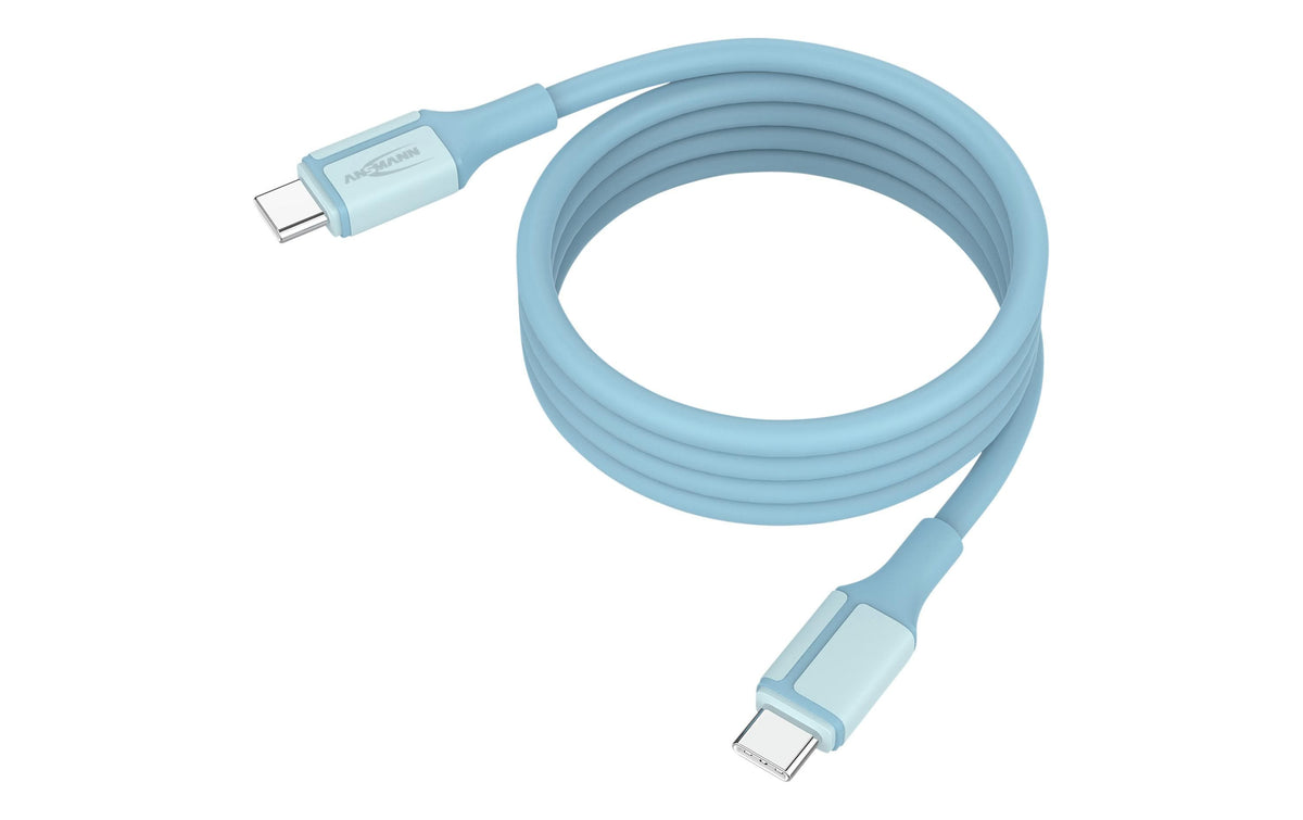 Ansmann USB-C Kabel magnetisch, auf USB-C, Länge: 120cm, blau