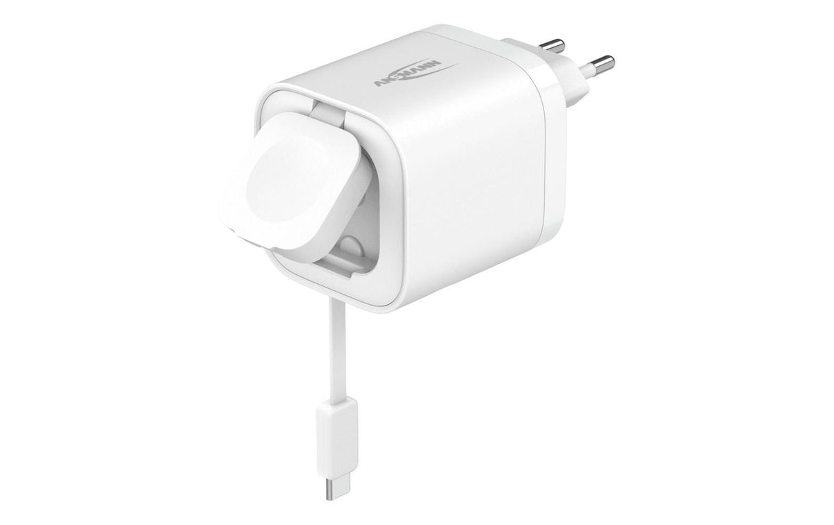 Ansmann USB Ladegerät mit USB-C Kabel und Apple Watch Charger