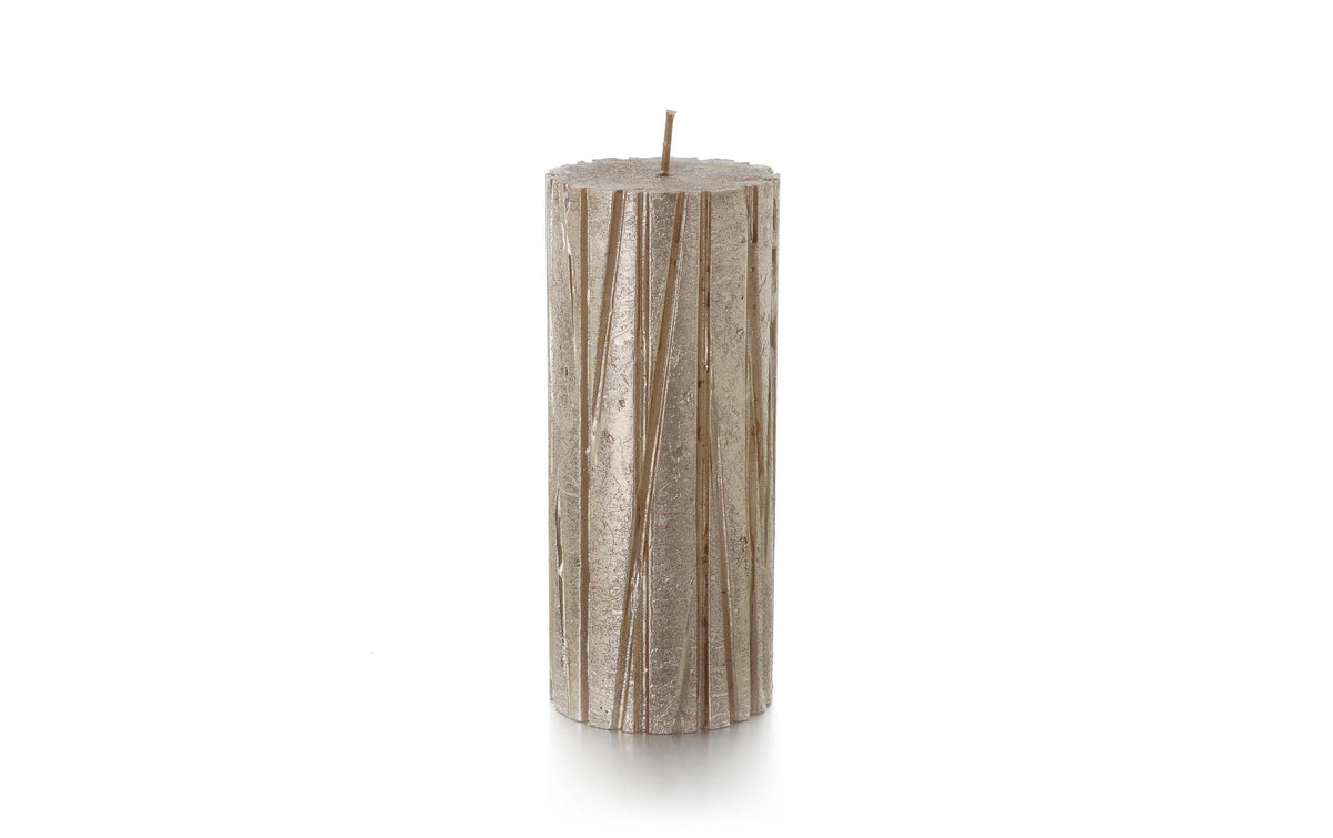 balthasar Zylinderkerze Bark, Platin 6x14 cm (DxH)