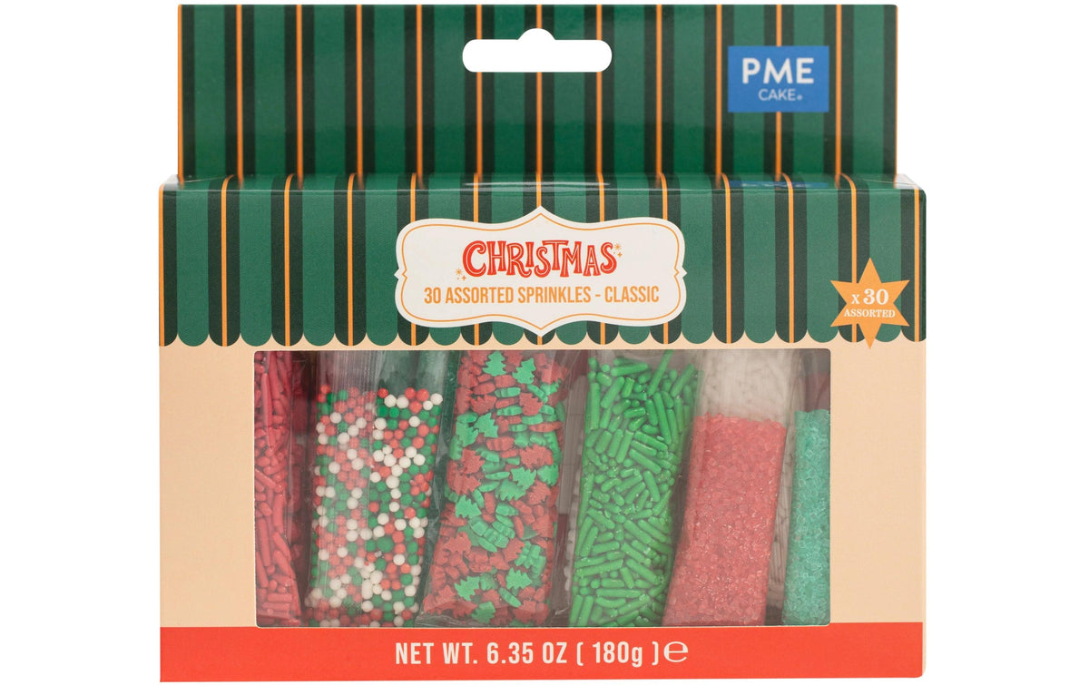PME Zuckerstreusel - Weihnachten Klassisch 30er Pack, 180g