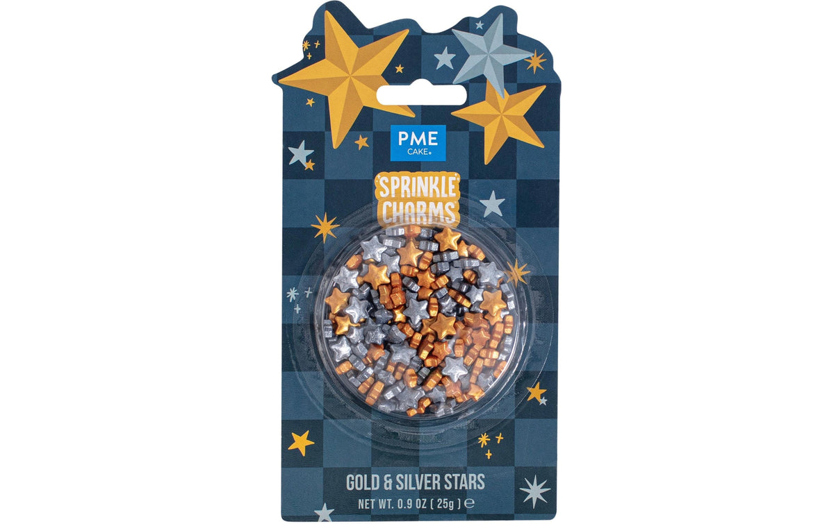 PME Zuckerstreusel - Gold und Silber Sterne 25g
