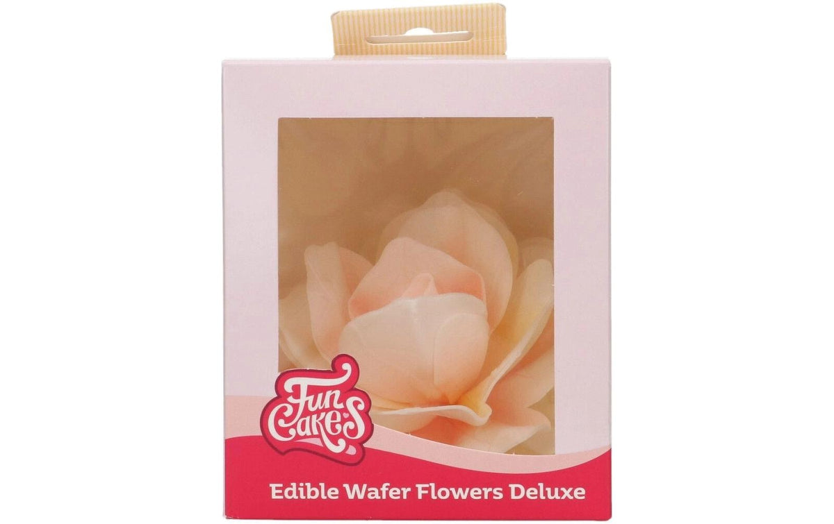 Essbare Papierblumen Deluxe Rose Pastella Gelb/Orange Ombre - Gross