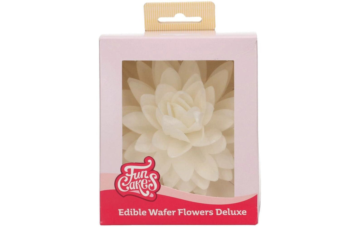 Essbare Papierblumen Deluxe Pfingstrose Weiss -Gross