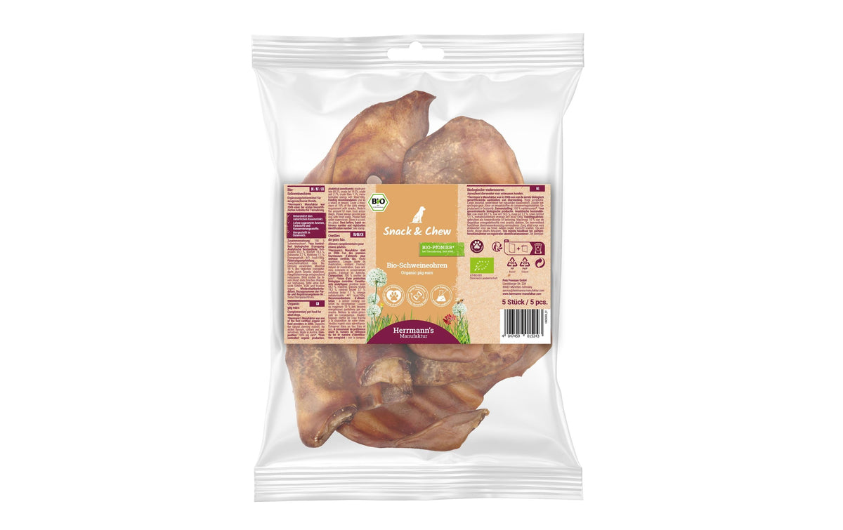 Herrmanns Can Chew Bio-Schweineohren 6x 5 Stk