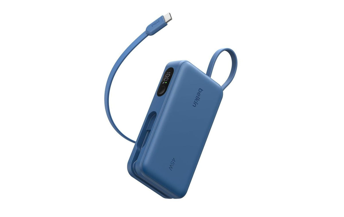 BELKIN BoostCharge Powerbank 10K PD45W Display USB-A/USB-C, blau