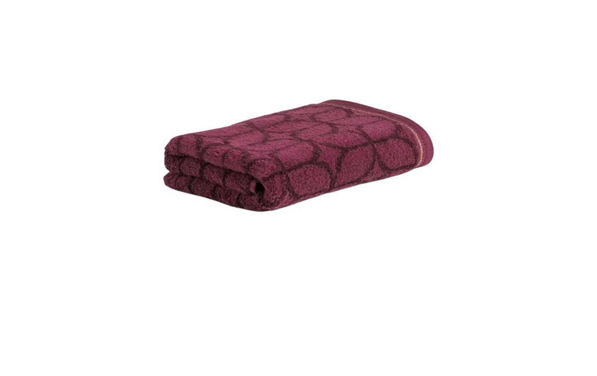 Möve Handtuch Soft Glam Art Deco 50 x 100 cm, Burgundy