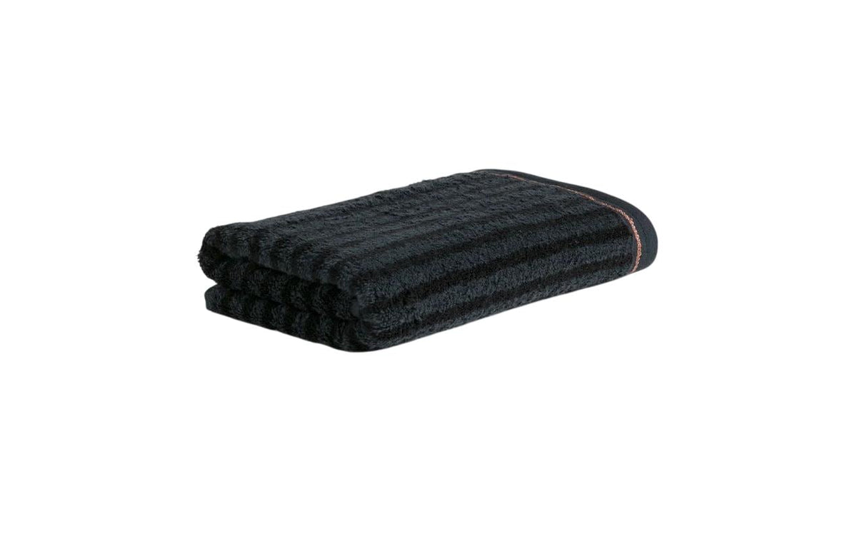 Möve Handtuch Soft Glam Small Stripes 50 x 100 cm, Black
