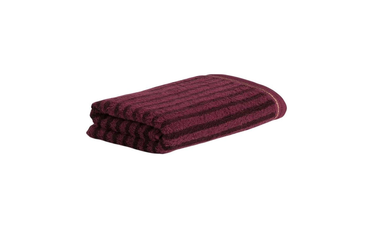 Möve Handtuch Soft Glam Small Stripes 50 x 100 cm, Burgundy