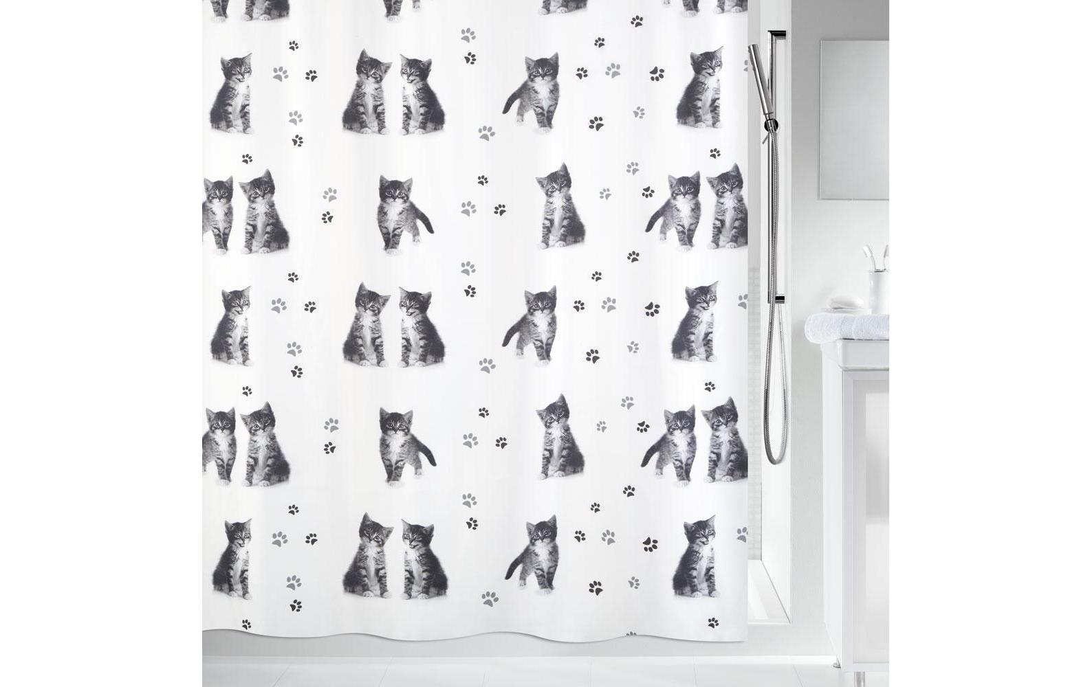 spirella Kitty Duschvorhang Polyester, 180 x 200 cm, waschbar