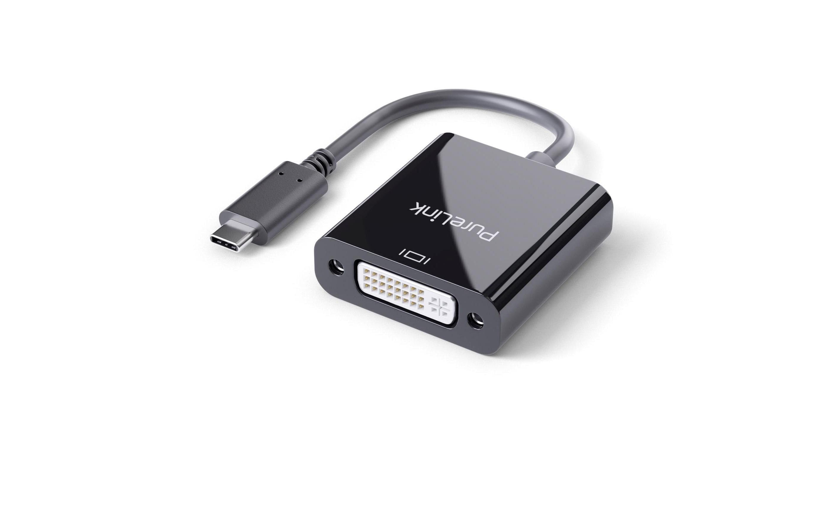 PureLink Monitoradapter USB Typ-C zu DVI 2K bis 60Hz, DVI Single Link, Schwarz