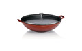 Kela Wok Calido mit Deckel 36cm Gusseisen, Rot