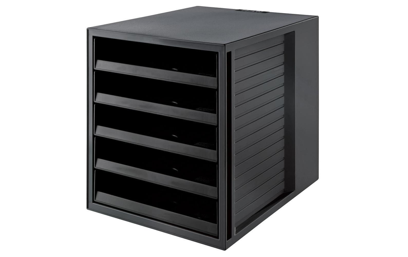 HAN Schubladenbox SCHRANK-Set A4 5 offene Schubladen, öko-schwarz