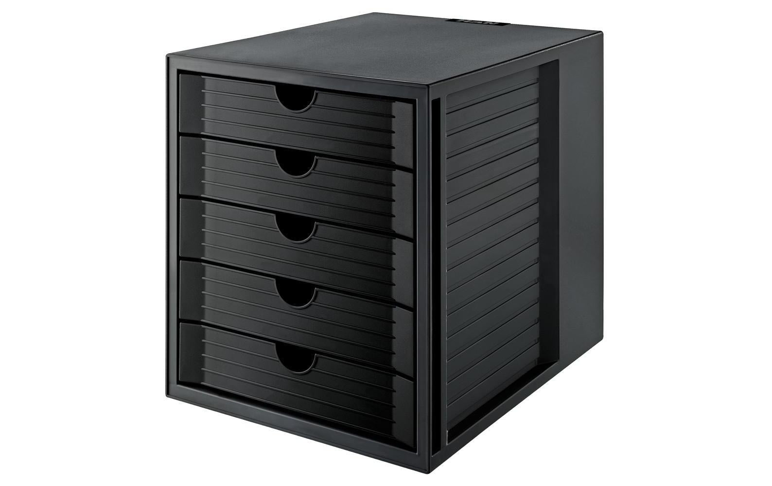 HAN Schubladenbox SYSTEMBOX KARMA A4 5 geschlossene Schubladen, öko-schwarz