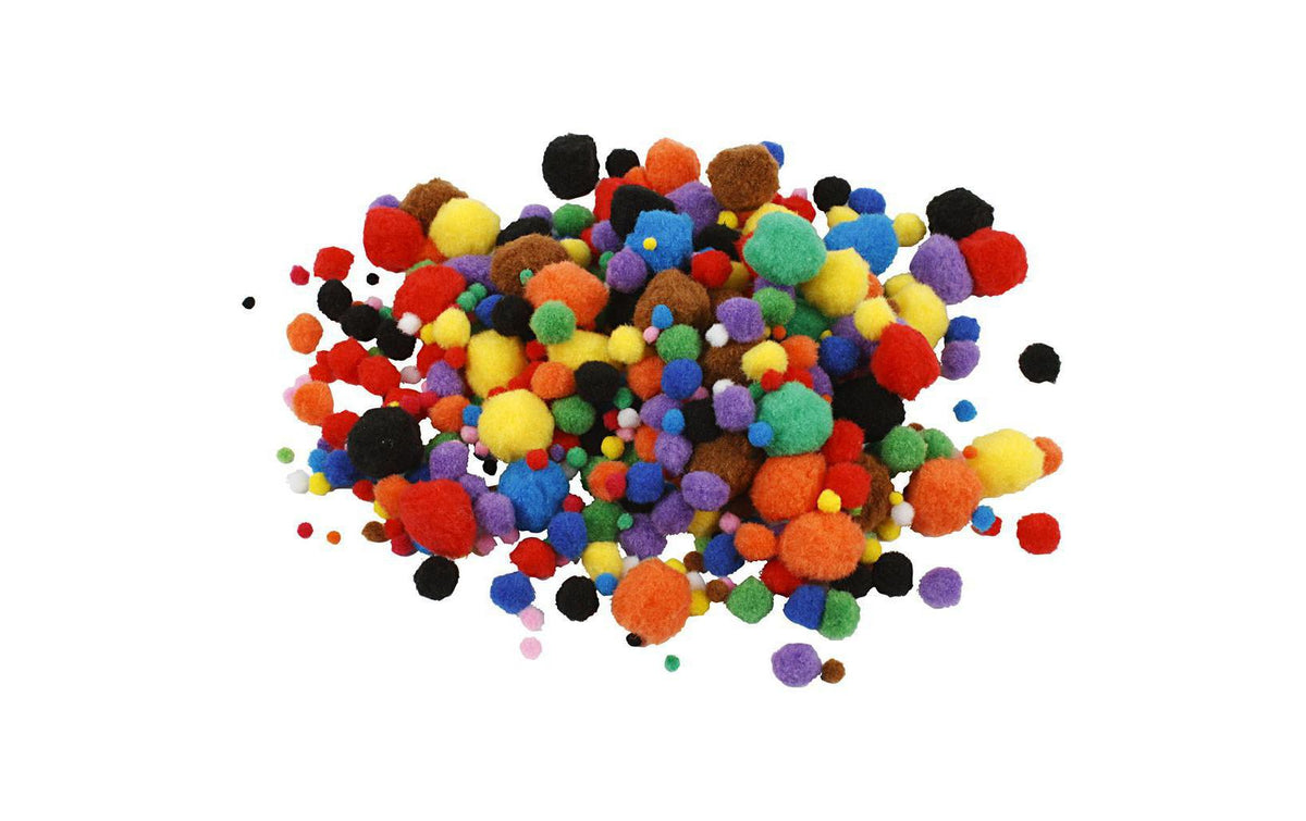Creativ Company Pompons 5-40 mm, 150 Stück farbig assortiert