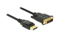 Delock DisplayPort - DVI-D Kabel, 1m Schwarz, Auflösung bis 3840 x 2160 @ 30 Hz