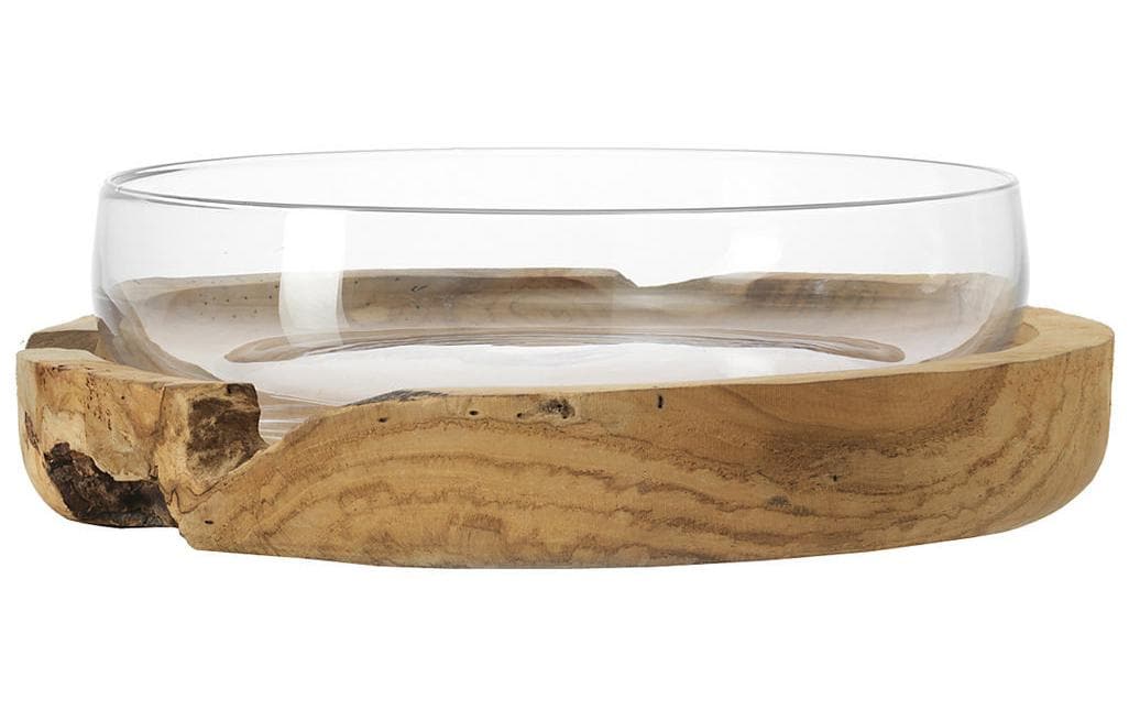 Leonardo Schale mit Teaksockel 39cm 1 Stück, Grösse 39x12cm
