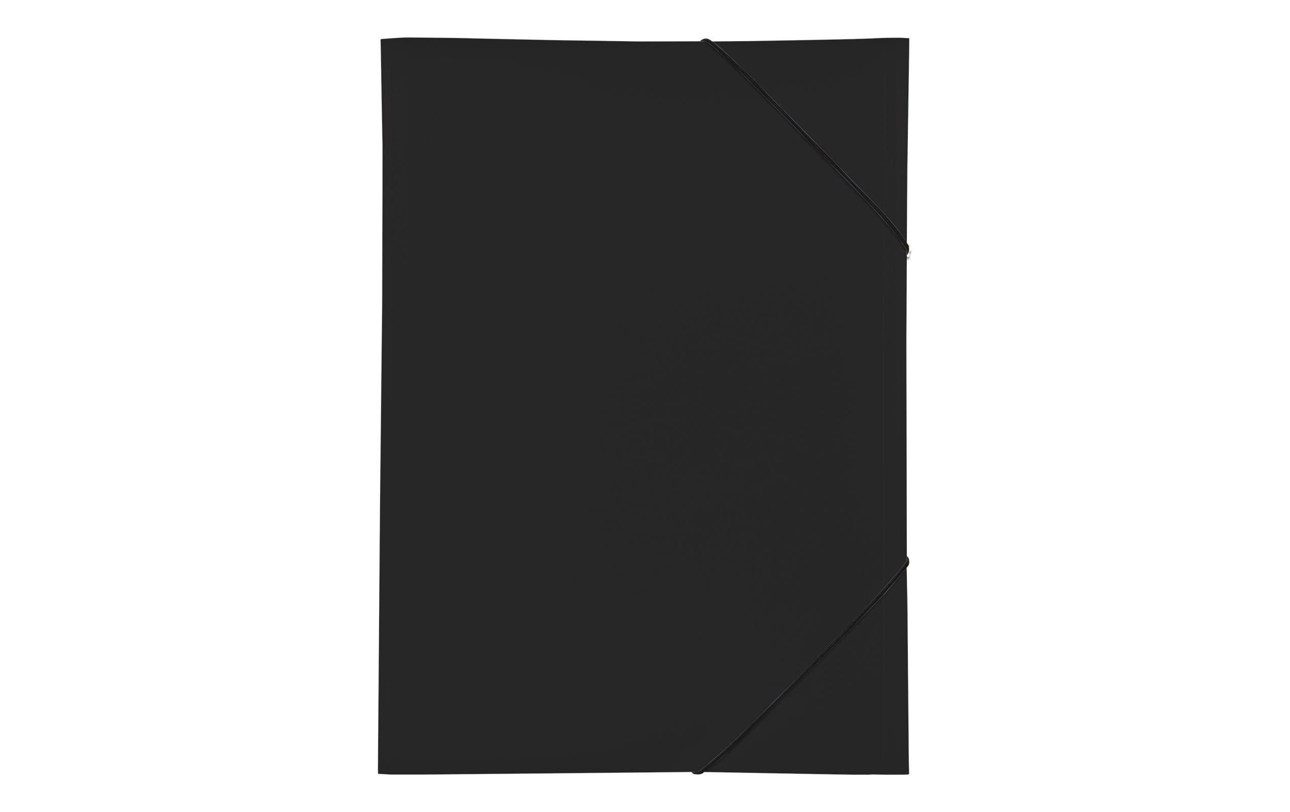 Pagna Gummibandmappe A3 PP 3 Einschlagklappen, schwarz