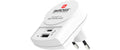 SKROSS Euro USB Charger 2 Port front 1x USB A 2.4A, 1x USB C 3A, 5V