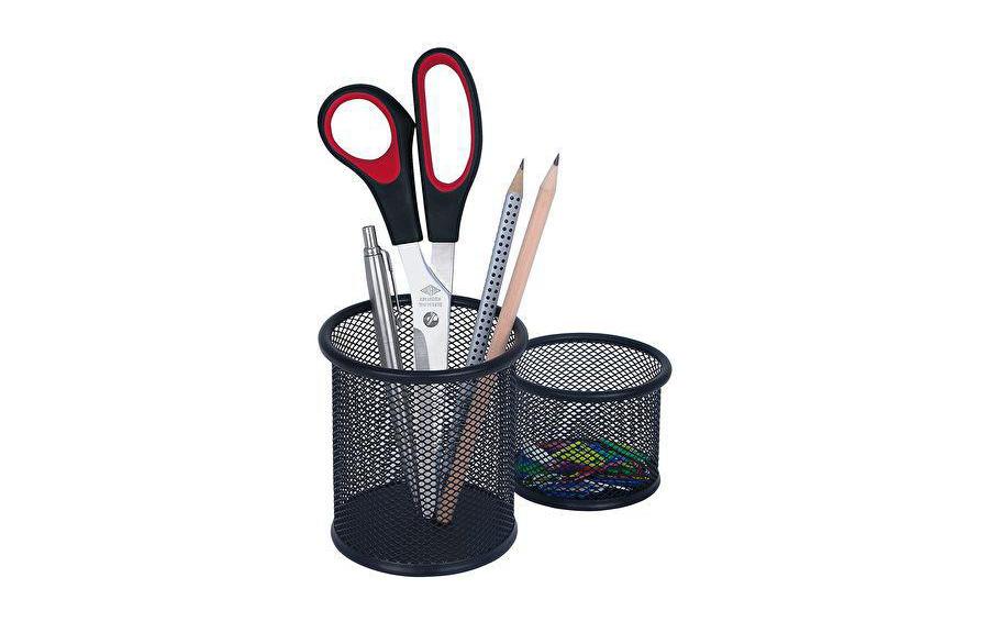 WEDO Stiftehalter Office-Serie Schwarz im "Gitter"-Look, 2er Set