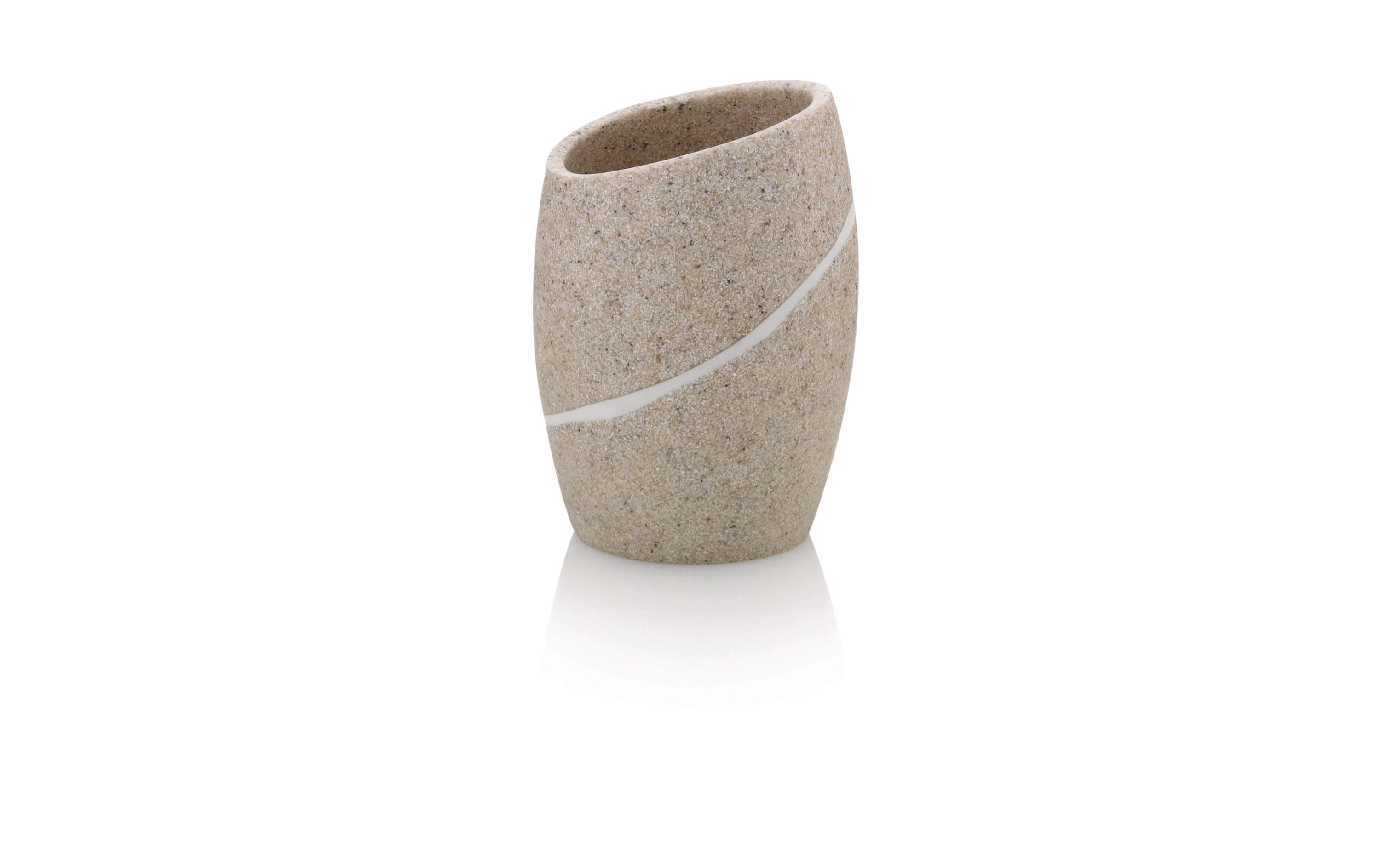 Kela Zahnbürstenbecher Talus beige H: 11cm D: 8cm
