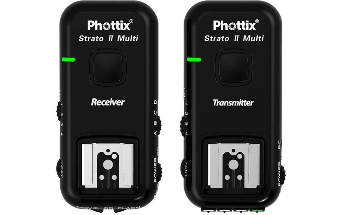 Phottix Strato II Multi 5 in 1 Triggerset für Nikon, 4 Gruppen, 4 Kanäle, 150m Reichw