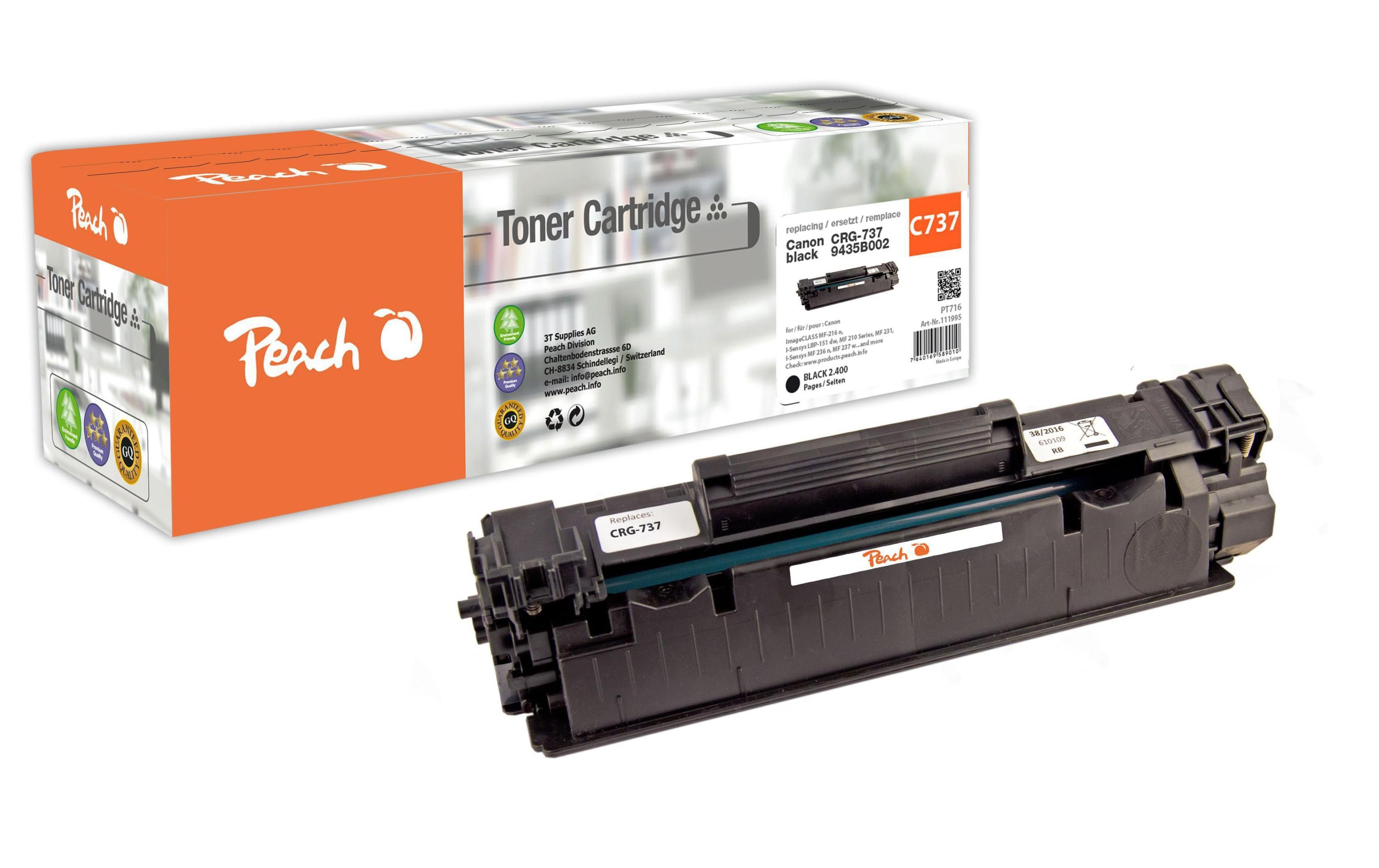 Peach Toner Canon 9435B002, CRG-737 Black, 2400 Seiten