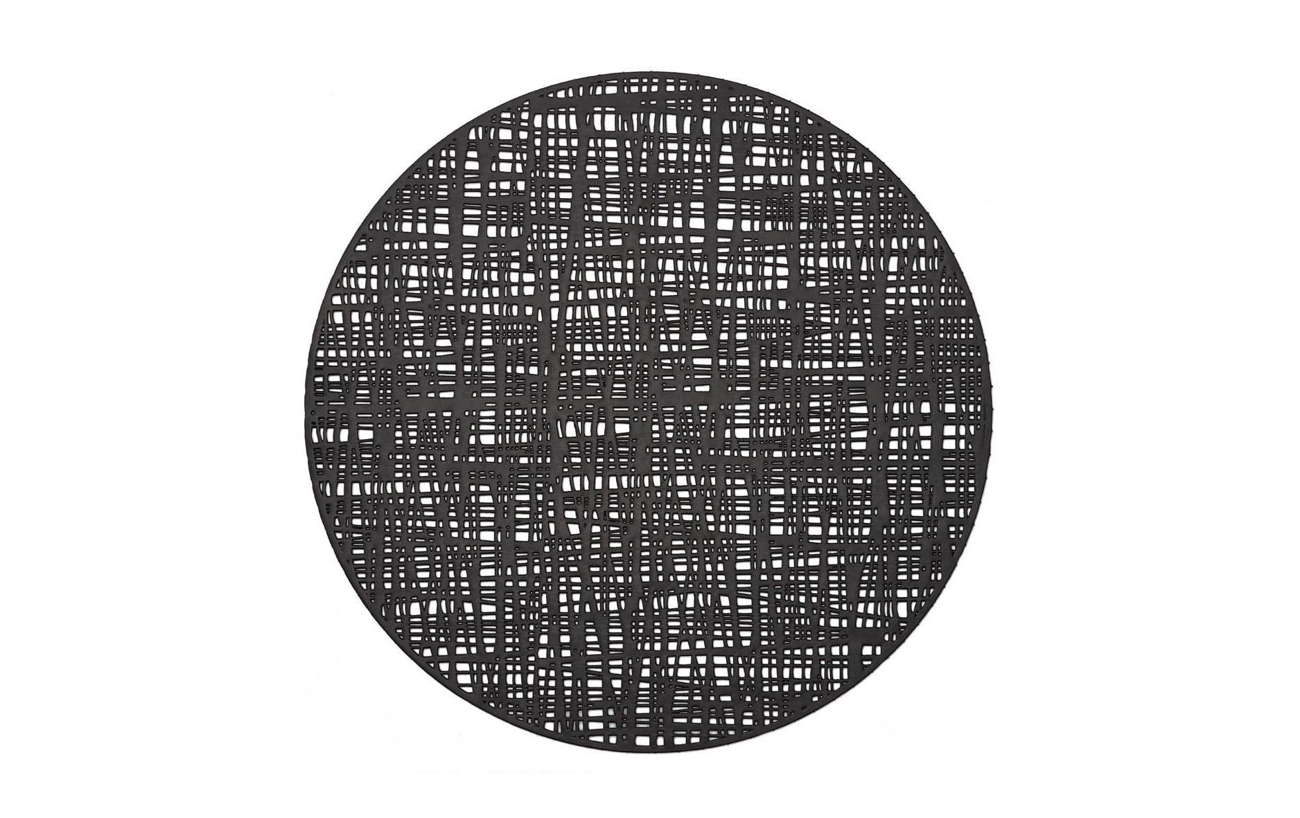 Zeller Present Tischset Scribble schwarz PVC ø38cm, 1 Stück