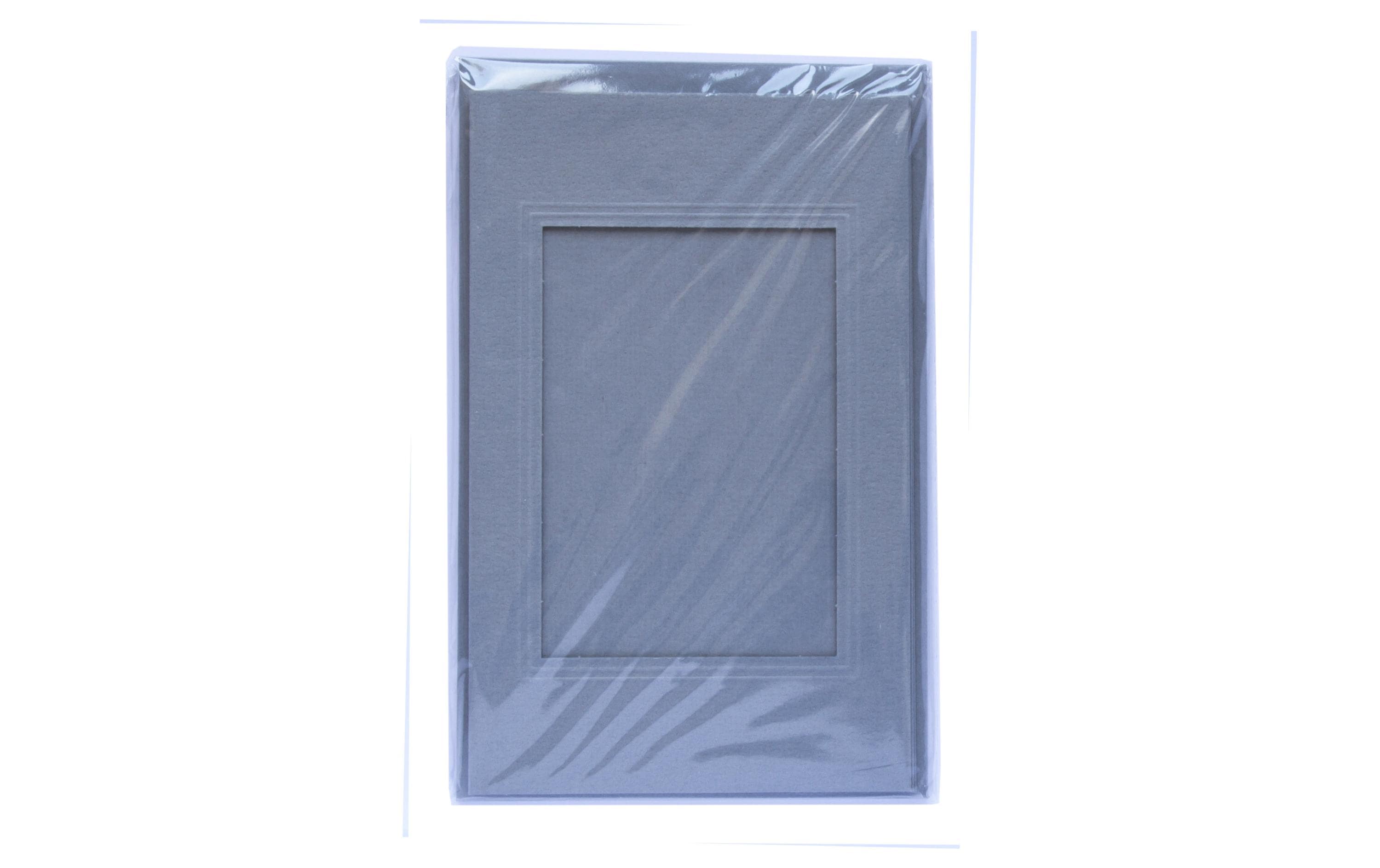 Folia Passepartouts-Karten 220g/m2 eckig 3 Stück, 11 x 18 cm, steingrau