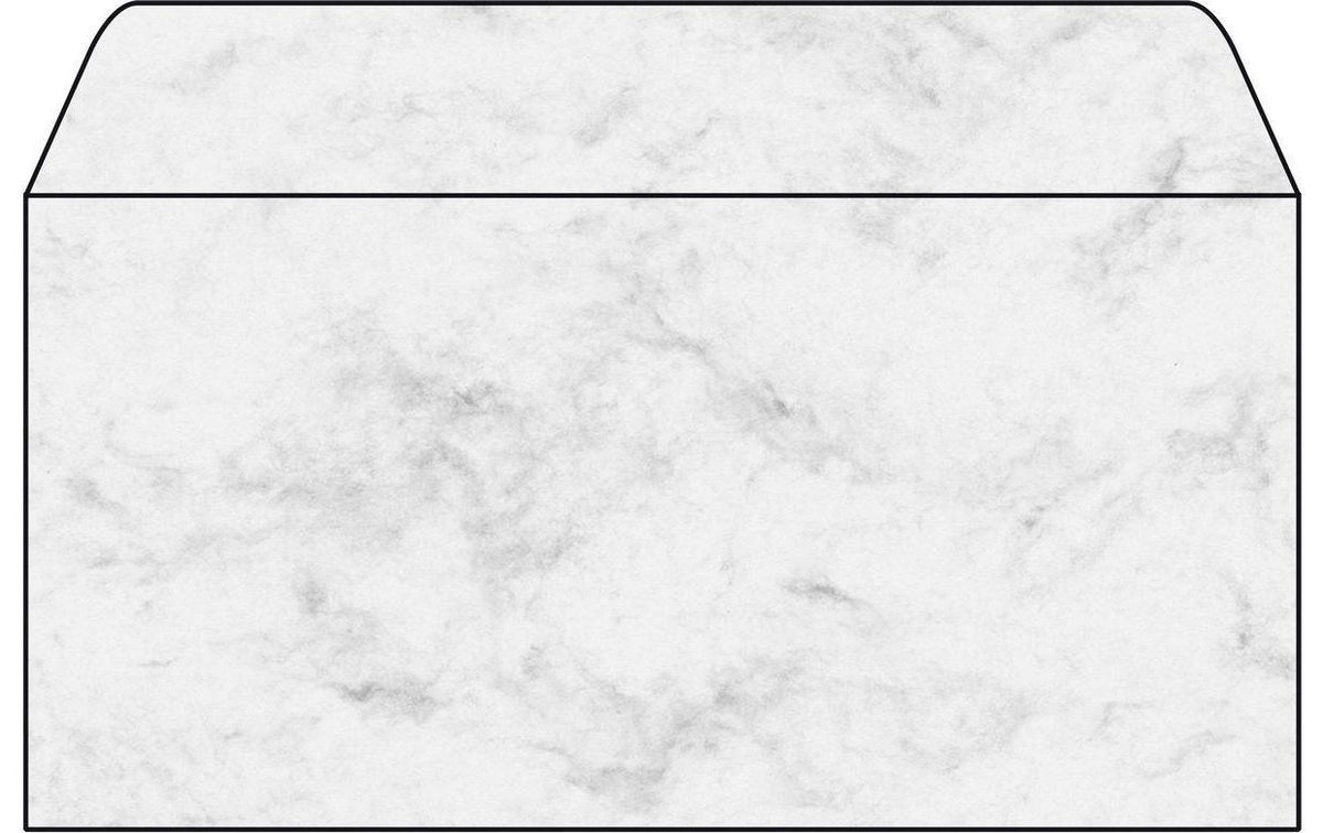Sigel Umschlag Marmor grau 90g 110x220mm gummiert, (Ink/Laser/Copy),Innendruck50Stk.
