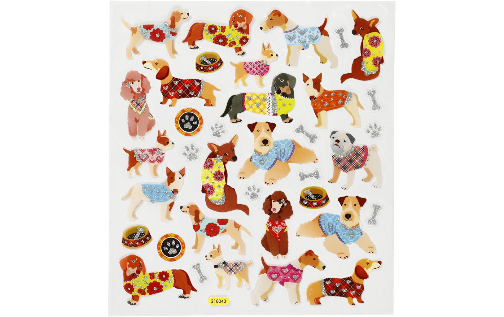 Creativ Company Sticker Hunde Blatt 15 x 16.5 cm