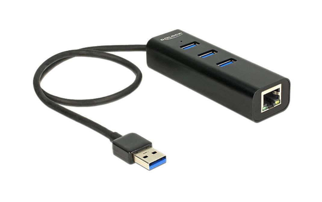 Delock USB 3.0 Hub + 1 LAN 10/100/1000 Mbps