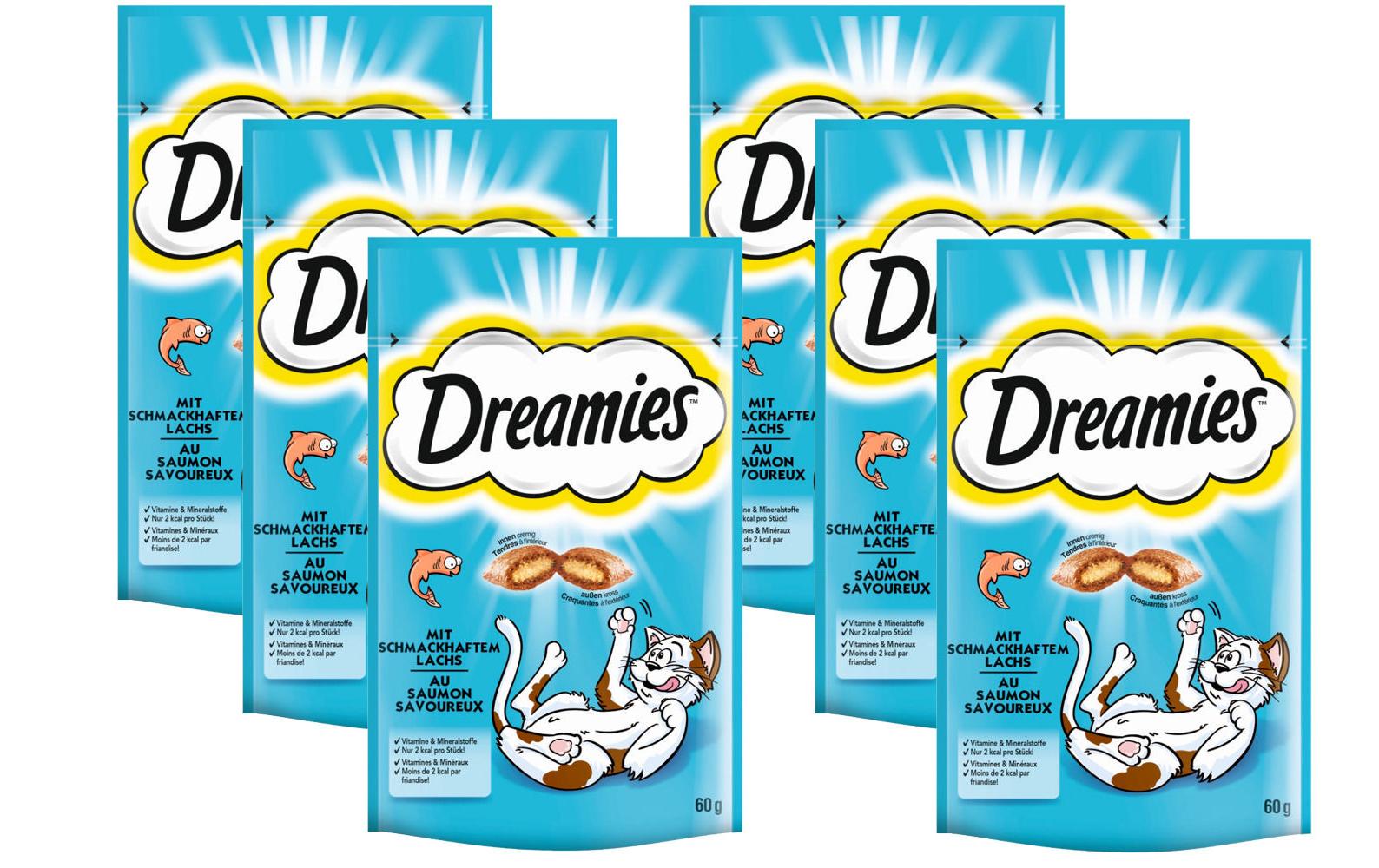 Dreamies Snack mit Lachs 6x60g