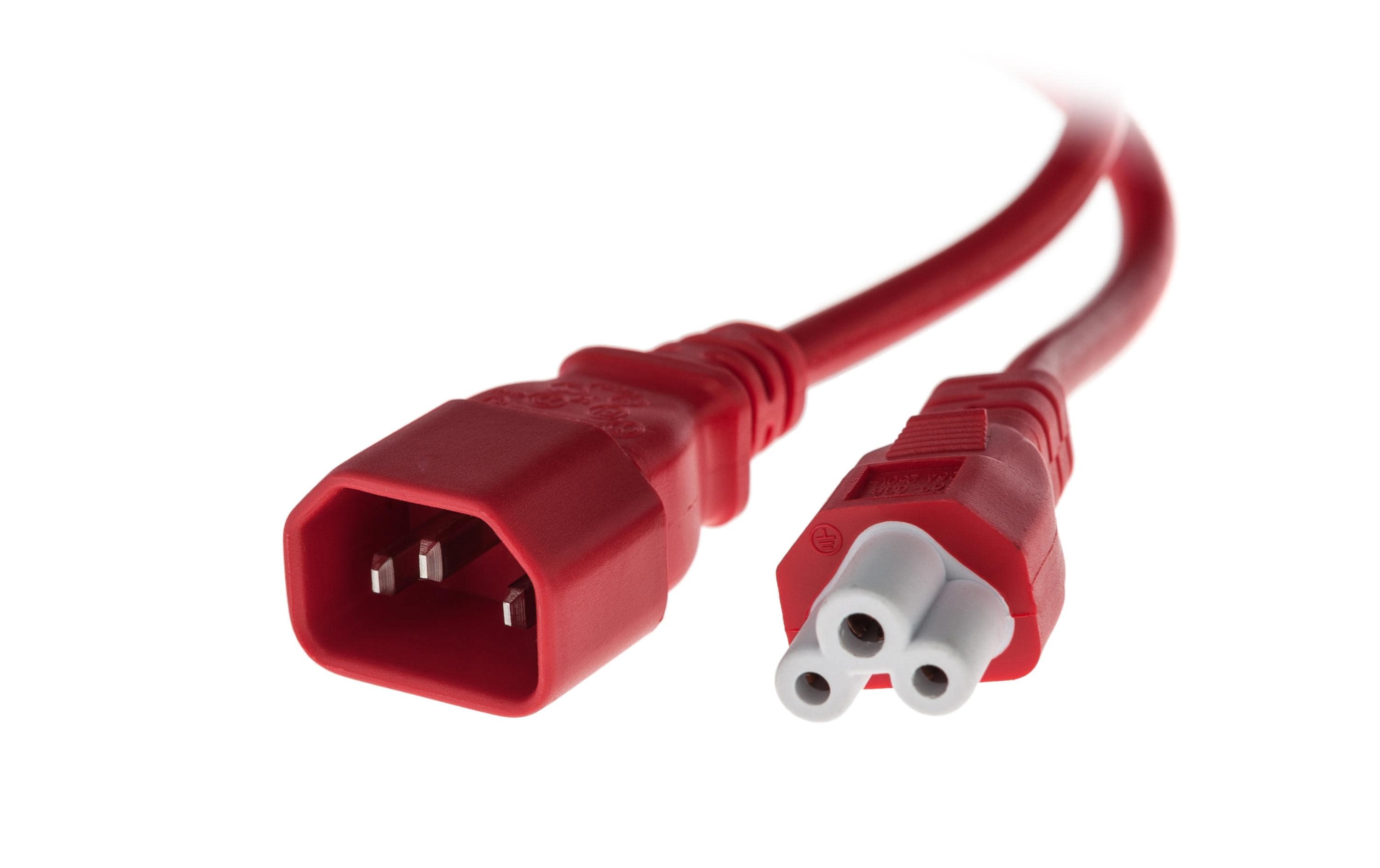 Anschlusskabel C14 / C5 1.0 m rot H05VV-F 3G 1,0mm²