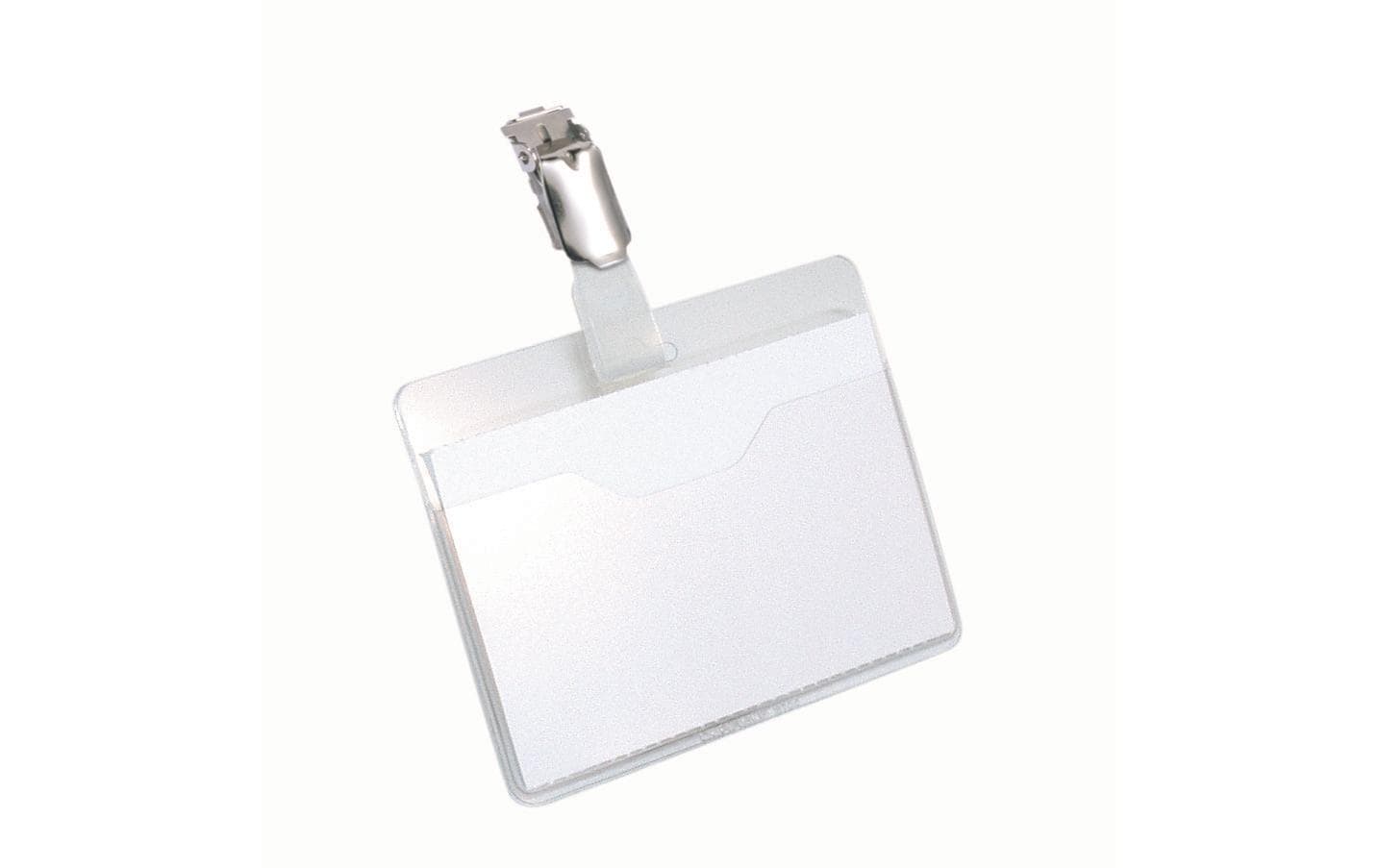 Durable Namensschild m. Clip 60x90mm transp Pack à 25 Stück