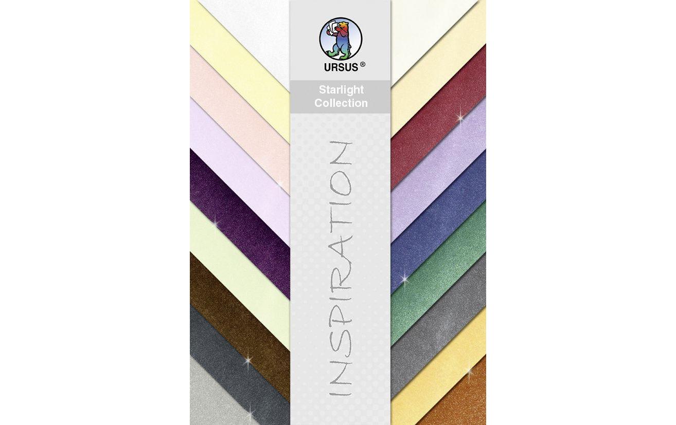 URSUS Glitzerpapier 200 g/m2 23 x 33 cm, 18 Blatt/Farben