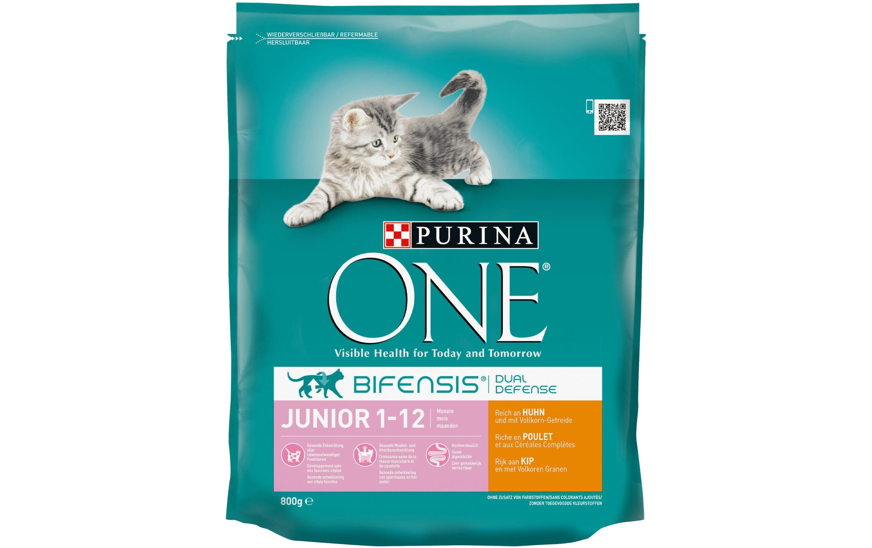 Purina One Trockenfutter Junior Huhn & Vollkorn, 800g