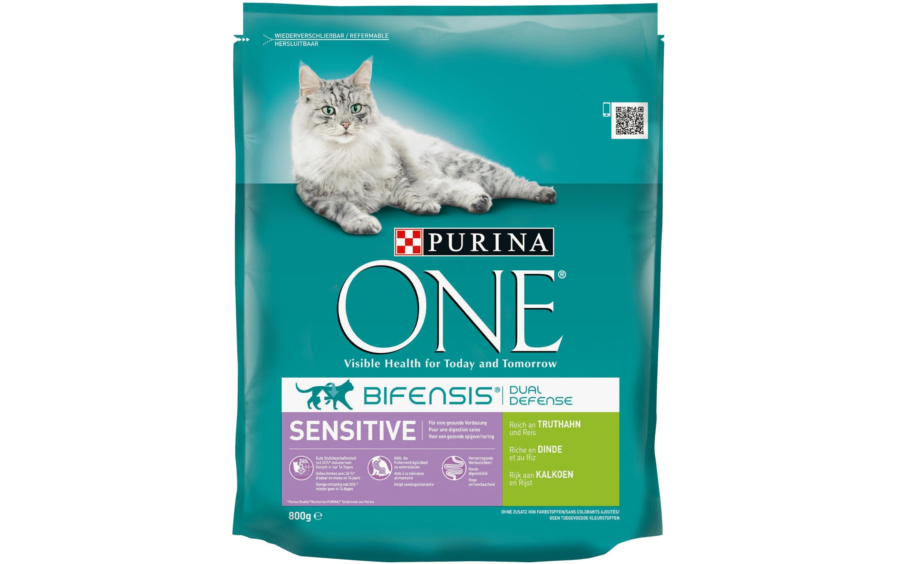 Purina One Trockenfutter Sensitive Truthahn & Reis, 800g