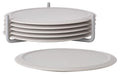 Zone Glasuntersetzer 6er Set hellgrau Grösse 10x3.1cm, Metall/Silikon